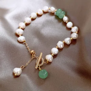 women irregular freshwater pearl adjustable bracelet