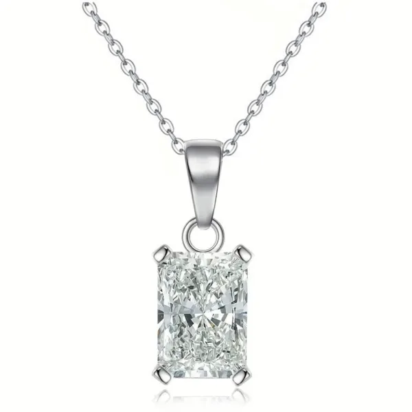 womens square diamond necklace creative pendant - Image 2