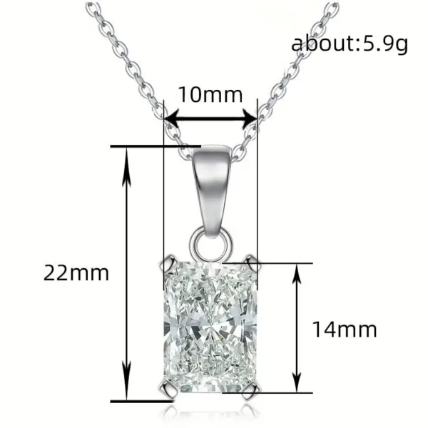 womens square diamond necklace creative pendant - Image 4