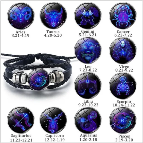 zodiac constellation bracelet braided design bracelet for men women kids - Image 9